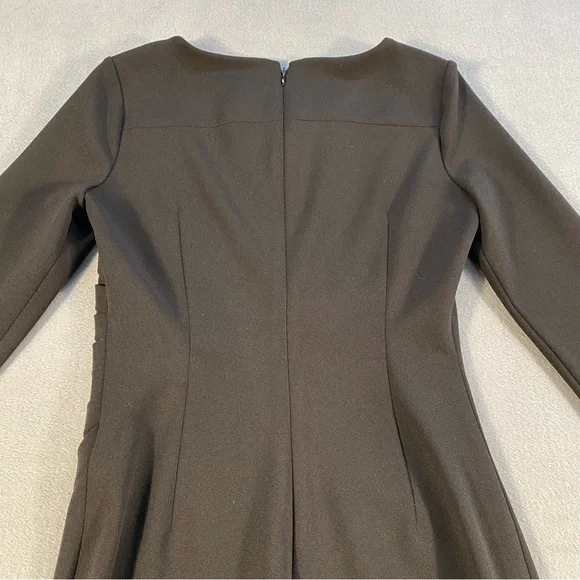 Calvin Klein Women’s Black 3/4 Sleeve  Stretch Sheath Dress, back zipper, size 2 - Picture 4 of 11